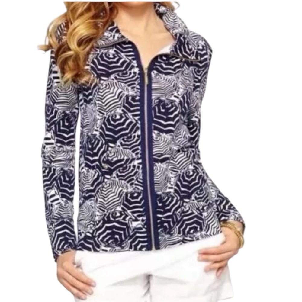 Lilly Pulitzer Oh Cabana Boy Umbrella Print Zip Up